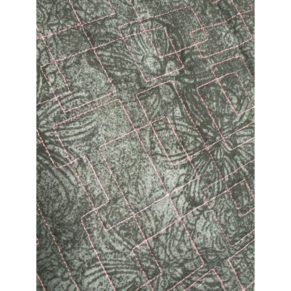 Handmade Fall Quilt Throw – Reversible Orange Pink Black Lap Blanket 58x41